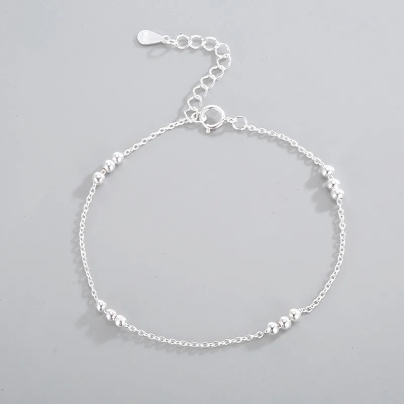 Sterling Silver Bracelet with Silver Beads - 180