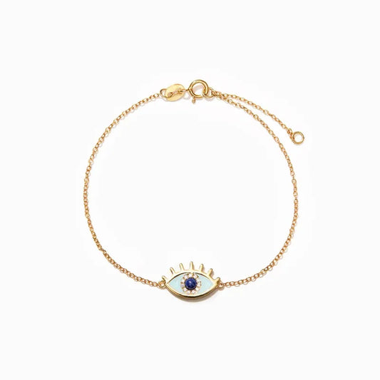 Sterling Silver Cable Chain Devil's Eye Bracelet - 201