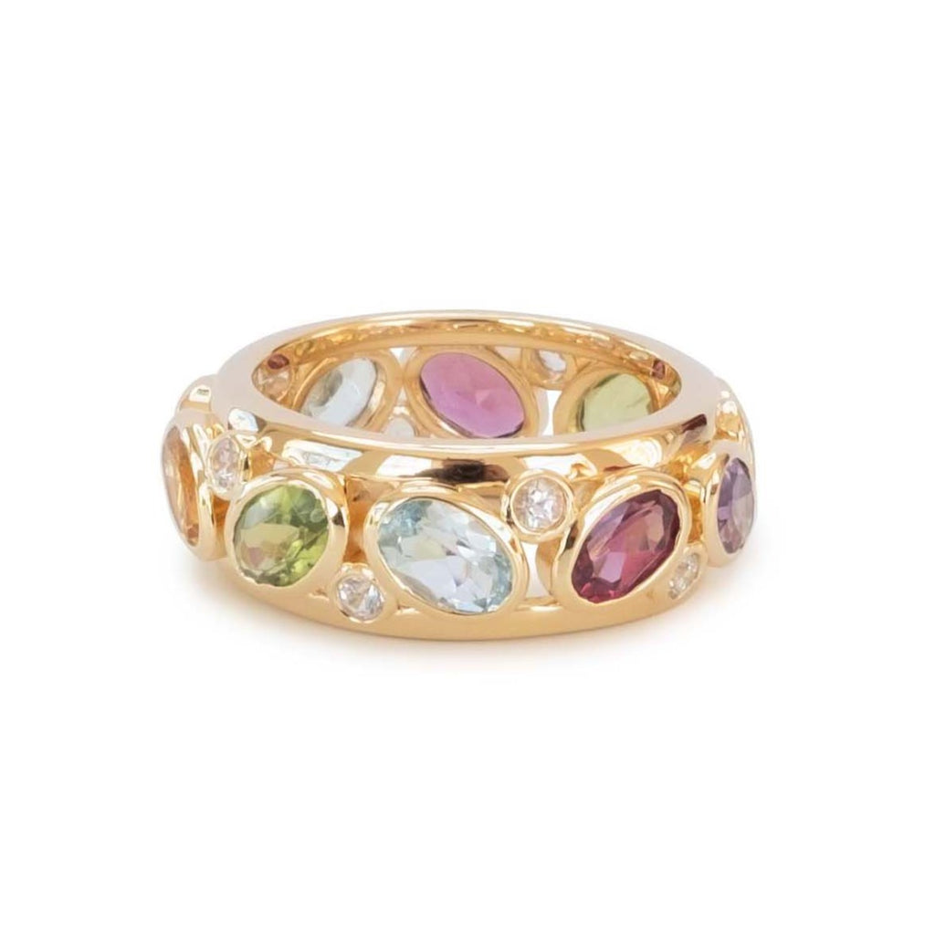 Vermeil Six Stone Chunky Ring – Tisan Jewellery