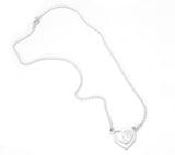 Sterling Silver Flat Heart and Bobble Chain Necklace