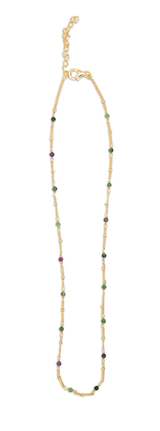 Gemstone Chain Necklace Tourmaline - 117
