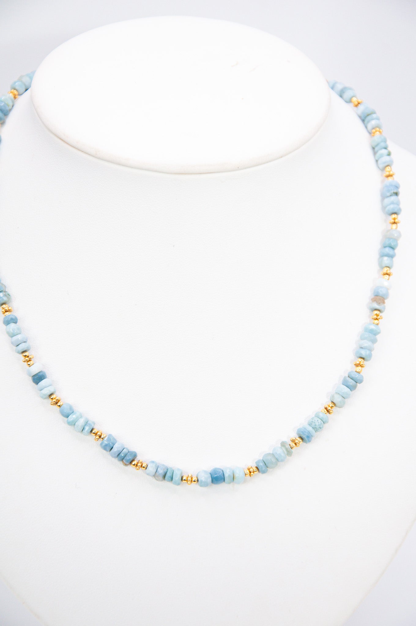 Beaded Opal Necklace - Blue - 167