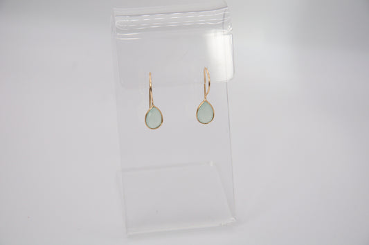 Teardrop Earrings - Aqua Chalcedony - 156