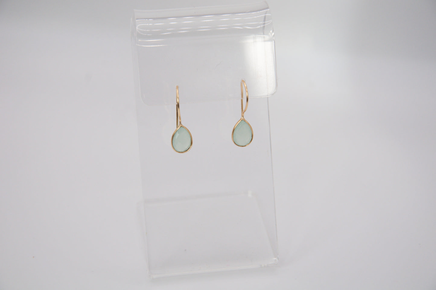 Teardrop Earrings - Aqua Chalcedony - 156