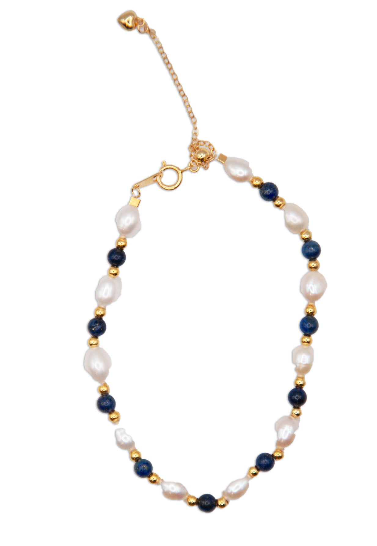 Sterling Silver w/ Freshwater Pearl Bracelet - Lapis Lazuli - 207