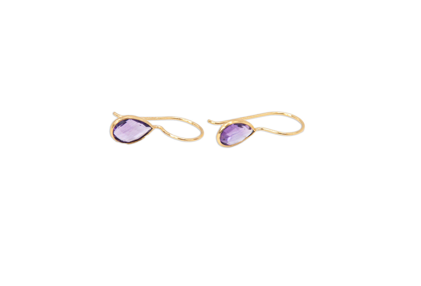 Teardrop Earrings - Amethyst - 154
