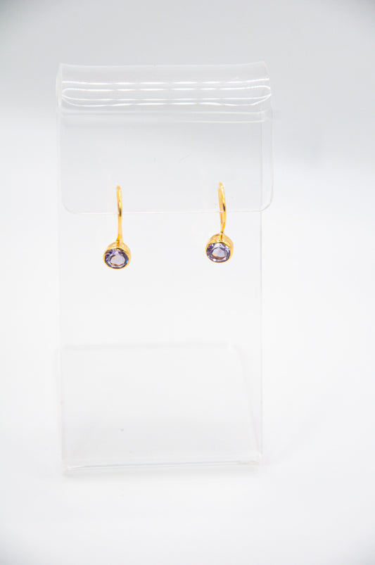 Small Round Semi Precious Drop - Amethyst - 152