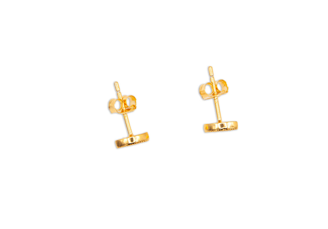 White Gold Plated Sterling Silver Devil's Eye Ear Studs - 170/171