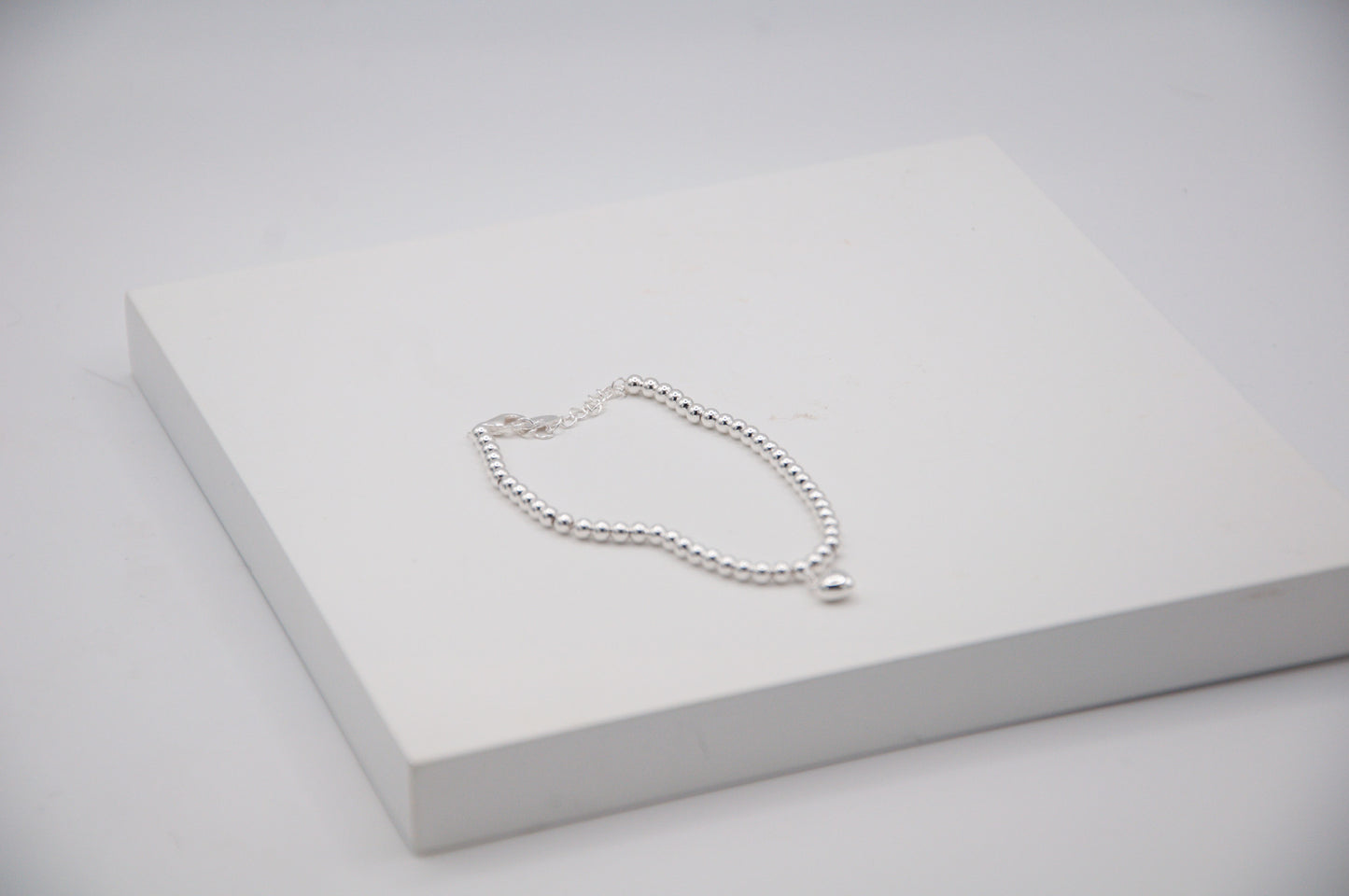 Sterling Silver Bracelet with Heart Charm - 172