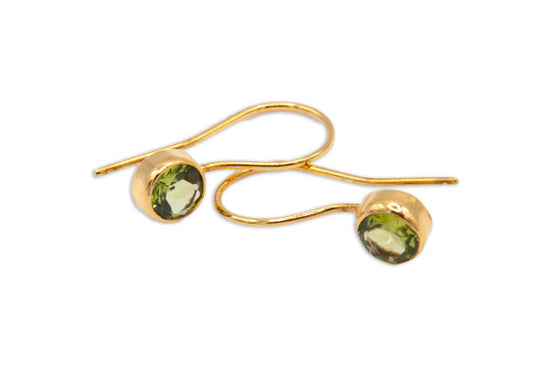Small Round Semi Precious Drop - Peridot - 032
