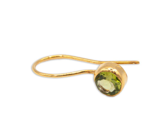 Small Round Semi Precious Drop - Peridot - 032