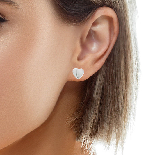 9mm Heart Stud Earrings - 191