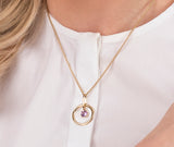 Amethyst Gold Vermeil Circle Necklace