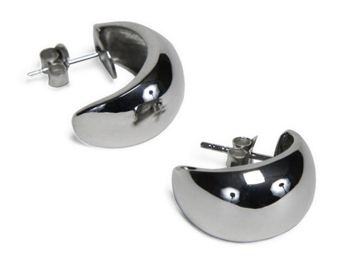 Sterling Silver Half Moon  Earrings
