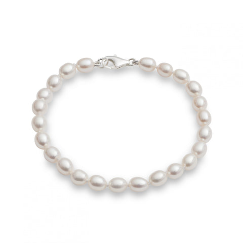 Pearl Bracelet with Silver Lobster Clasp