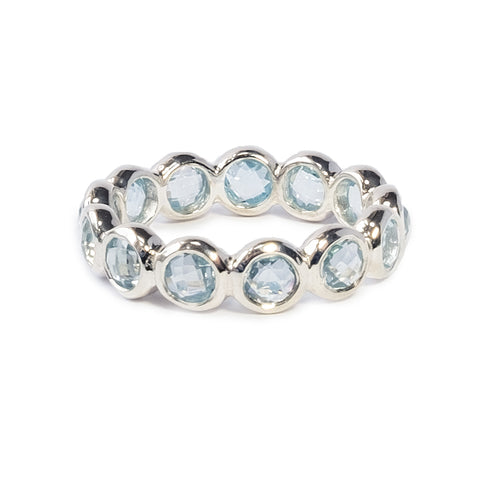 Blue Topaz Sterling Silver 12 stone Ring