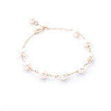 Pearl Bracelet in 9ct Gold with Pearl Drop