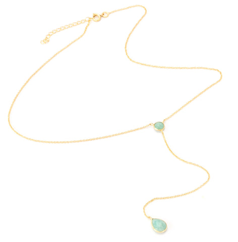 Amazonite Double Drop Necklace -