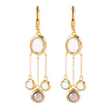 Lemon Quartz and Smoky Quartz  Vermeil Chandelier Earrings