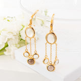 Lemon Quartz and Smoky Quartz  Vermeil Chandelier Earrings