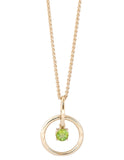 Peridot Gold Vermeil Circle Necklace