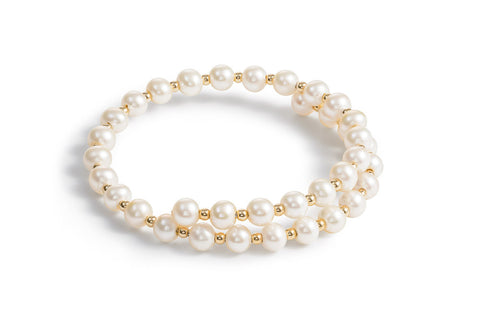 Gold 14ct Small Pearl Bracelet