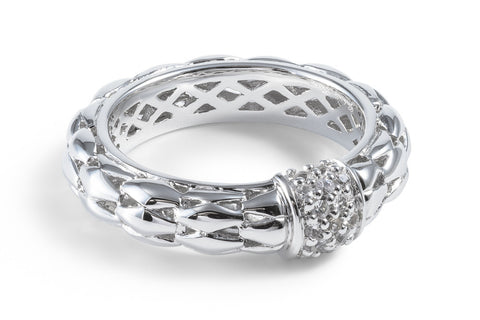 Sterling Silver Ring with White Sapphire