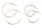 Sterling Silver Medium Thin Hoop Earrings