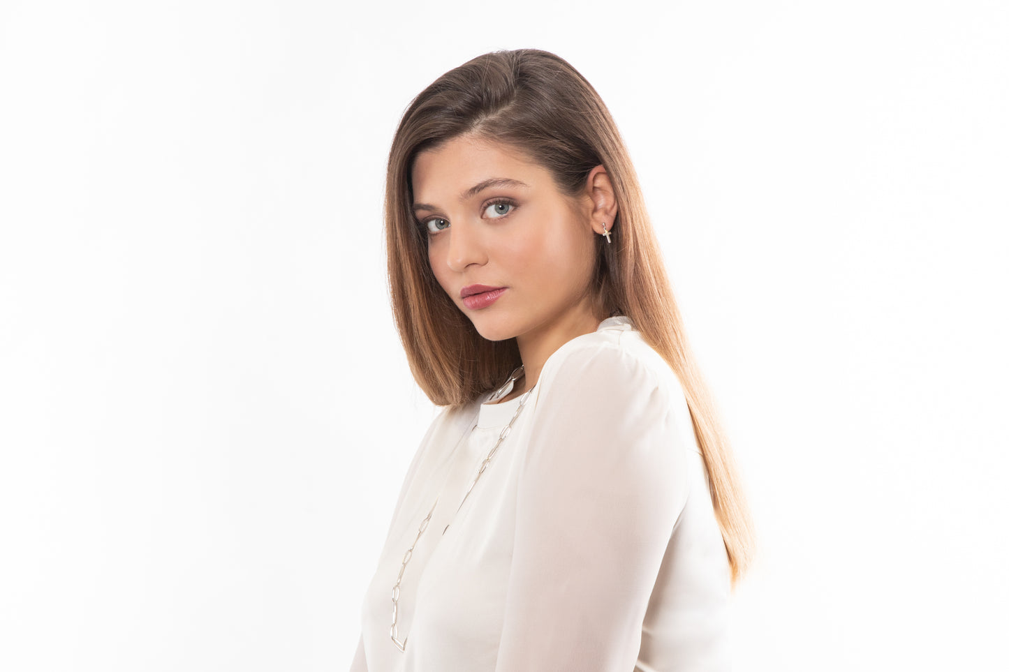 Sterling Silver Little Cross Earrings - 008