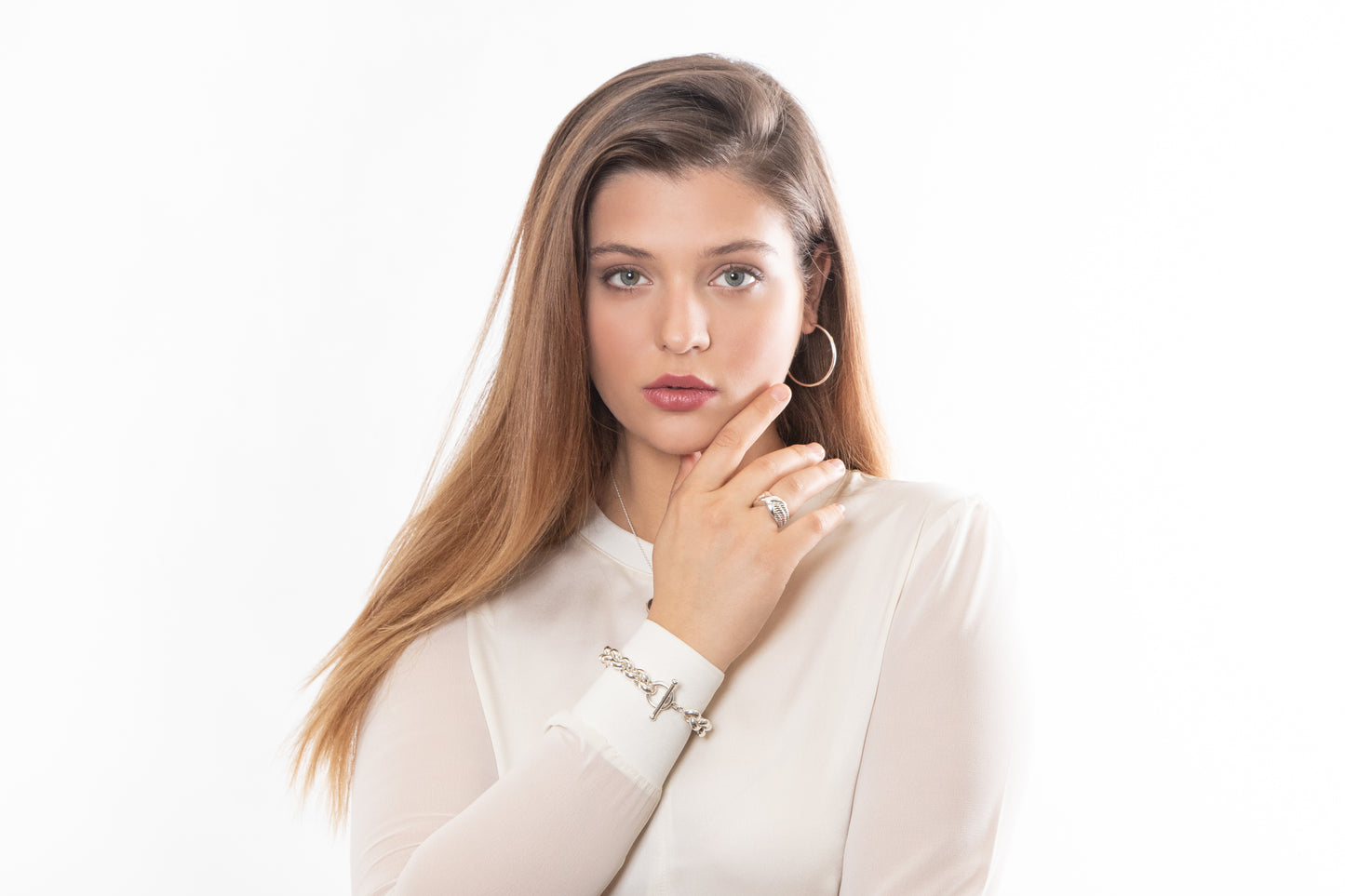 Sterling Silver Ring with Rope Detail - 051