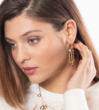 Lemon Quartz and Smoky Quartz  Vermeil Chandelier Earrings