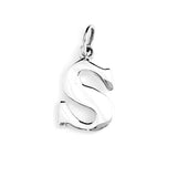 Sterling Silver Tiny Silver Letter Pendant on 16" Soft Flat chain 2g