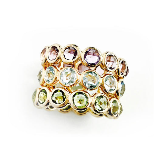 Blue Topaz Vermeil 12 Stone Ring - 088