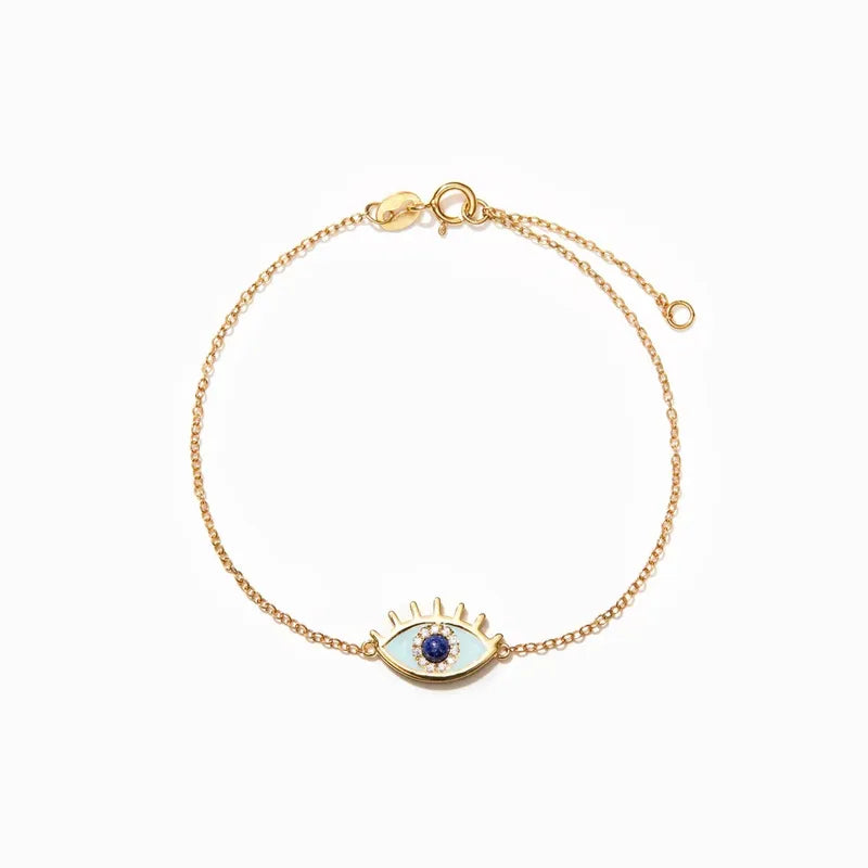 Sterling Silver Cable Chain Devil's Eye Bracelet - 201