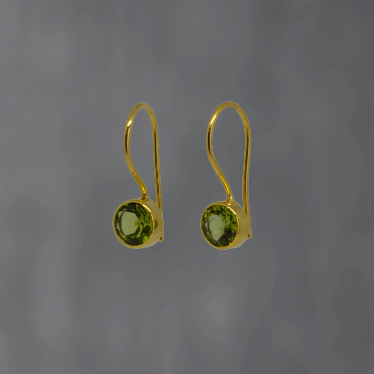 Small Round Semi Precious Drop - Peridot - 032