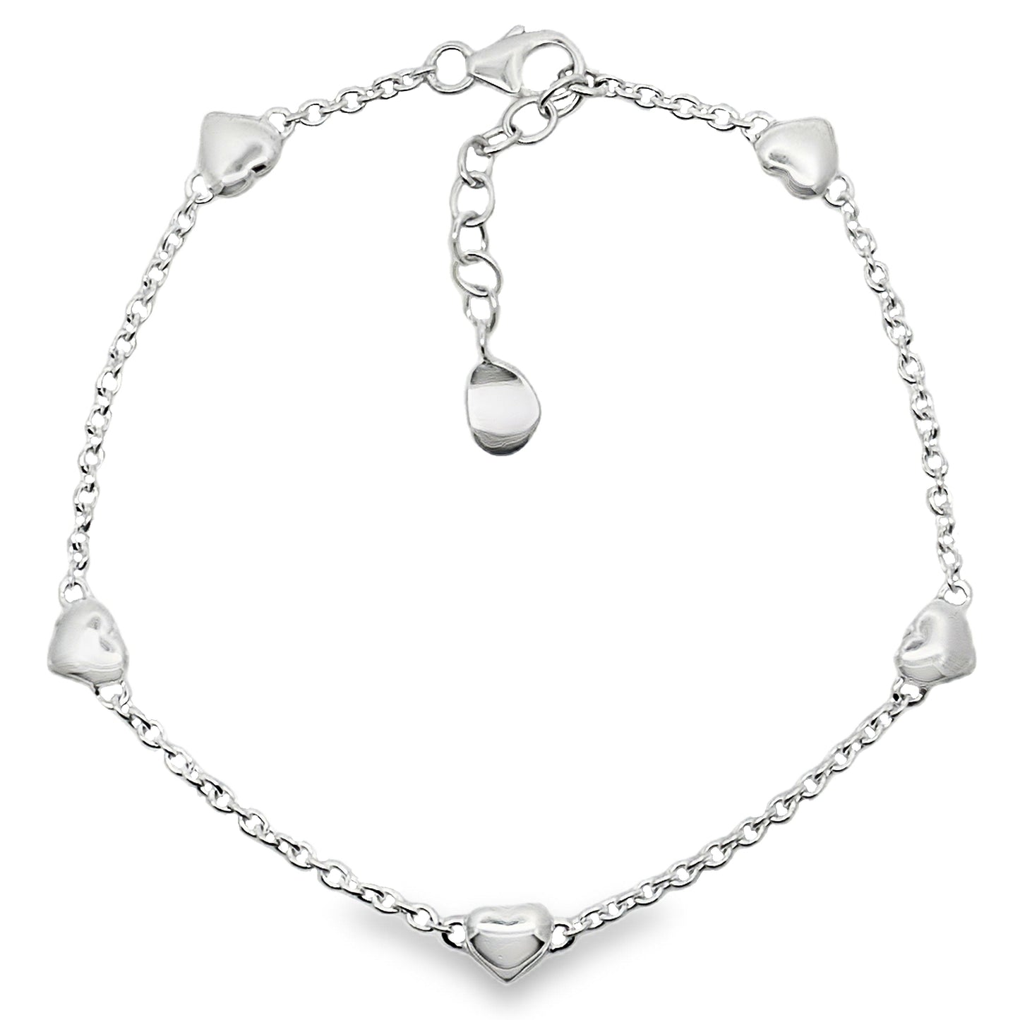 Sterling Silver Hearts Bracelet - 189