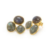 Labradolite Three Stone Earrings