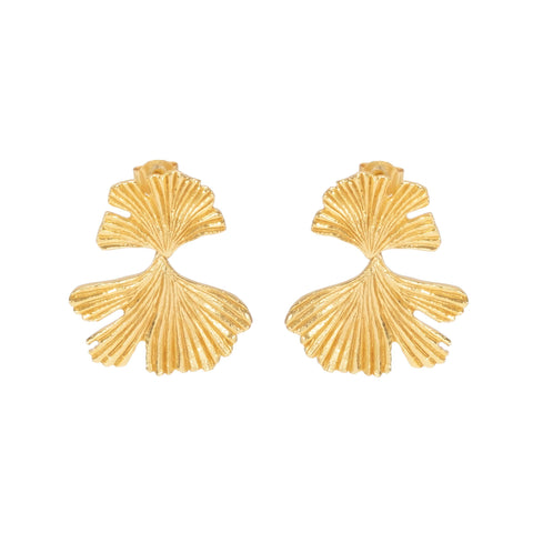 Coral Design 14ct Gold Vermeil Drop Earrings