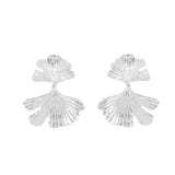 Coral Design Sterling Silver Drop Earrings