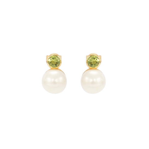 Peridot and pearl on sale earrings