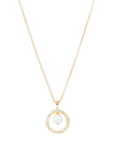 Pearl Circle Vermeil Pendant with White Sapphire