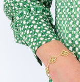 Peridot Marquise Cut Five Flower Bracelet