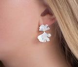 Coral Design Sterling Silver Drop Earrings