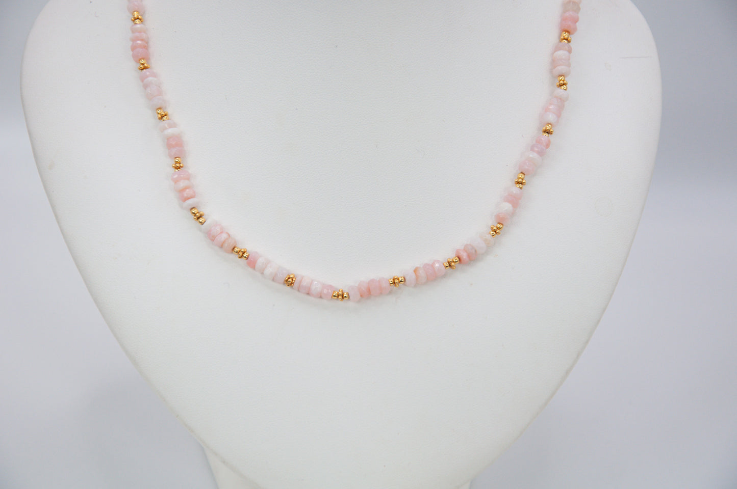 Beaded Opal Necklace - Pink - 166