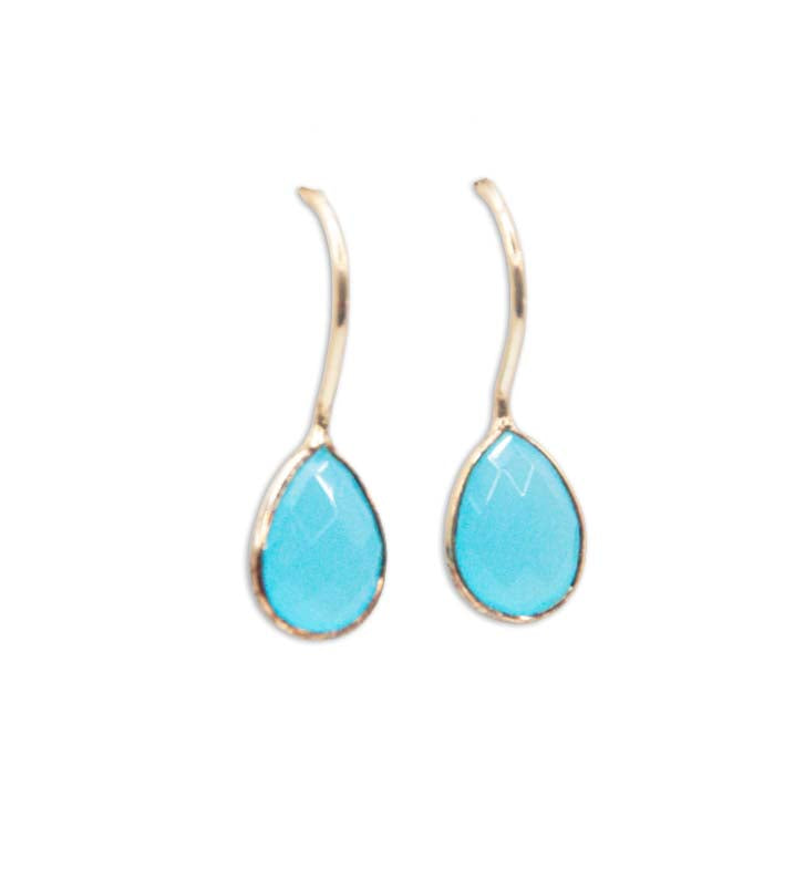 Teardrop Earrings - Blue Chalcedony - 155