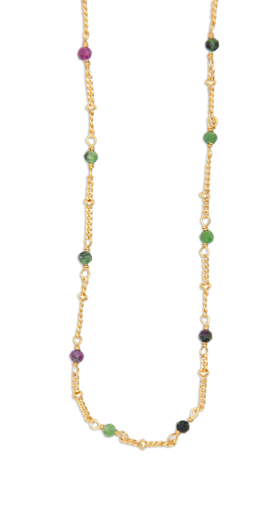 Gemstone Chain Necklace Tourmaline - 117