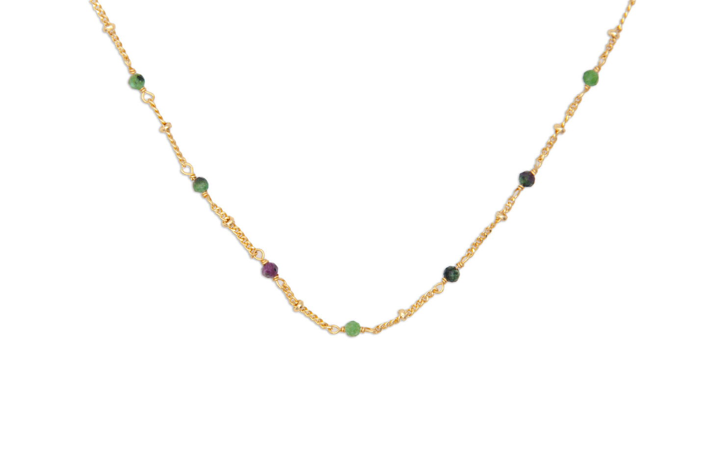 Gemstone Chain Necklace Tourmaline - 117