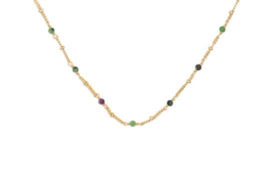 Gemstone Chain Necklace Tourmaline - 117