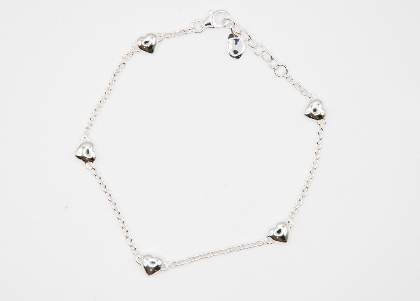 Sterling Silver Hearts Bracelet - 189