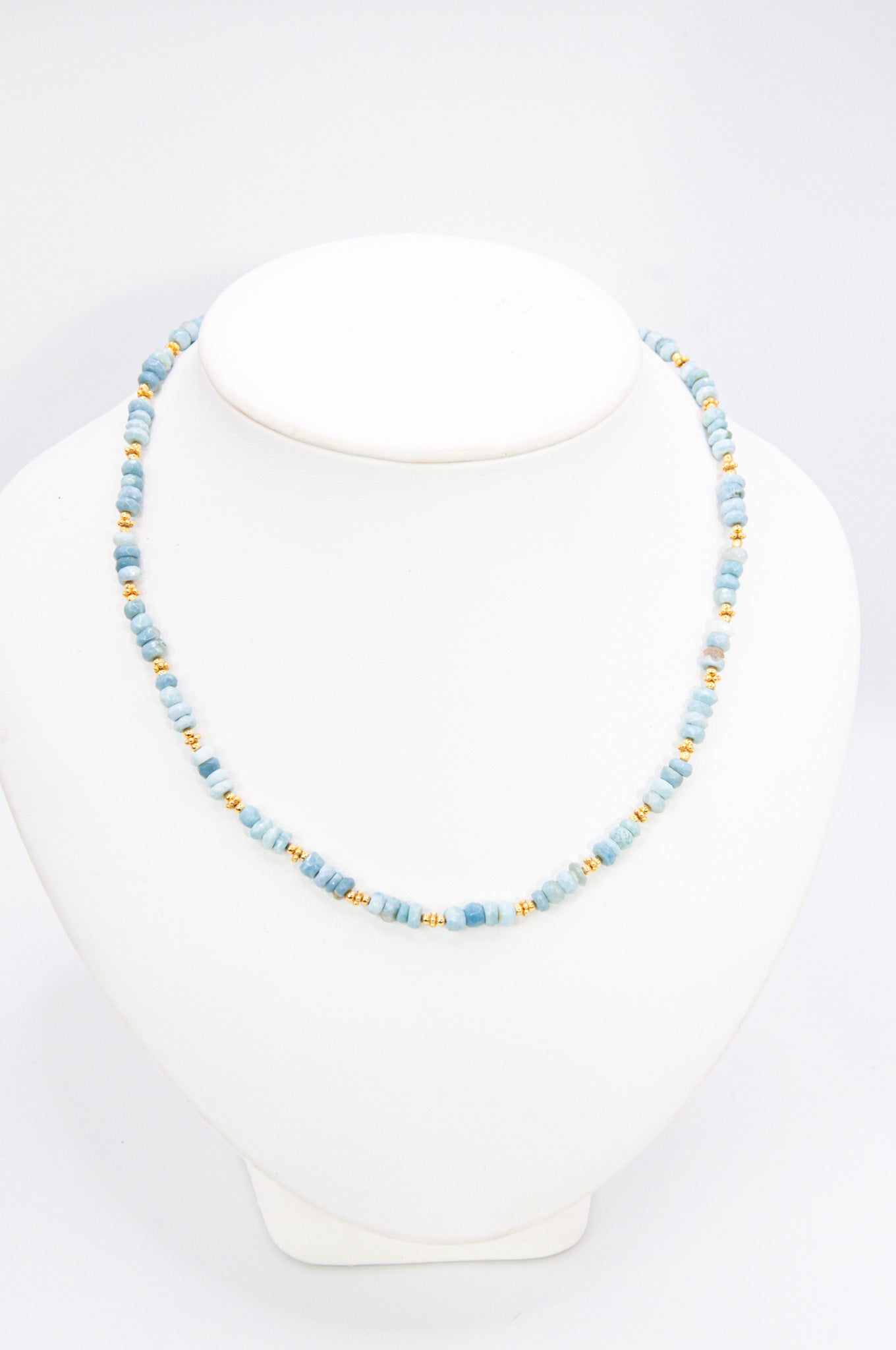 Beaded Opal Necklace - Blue - 167